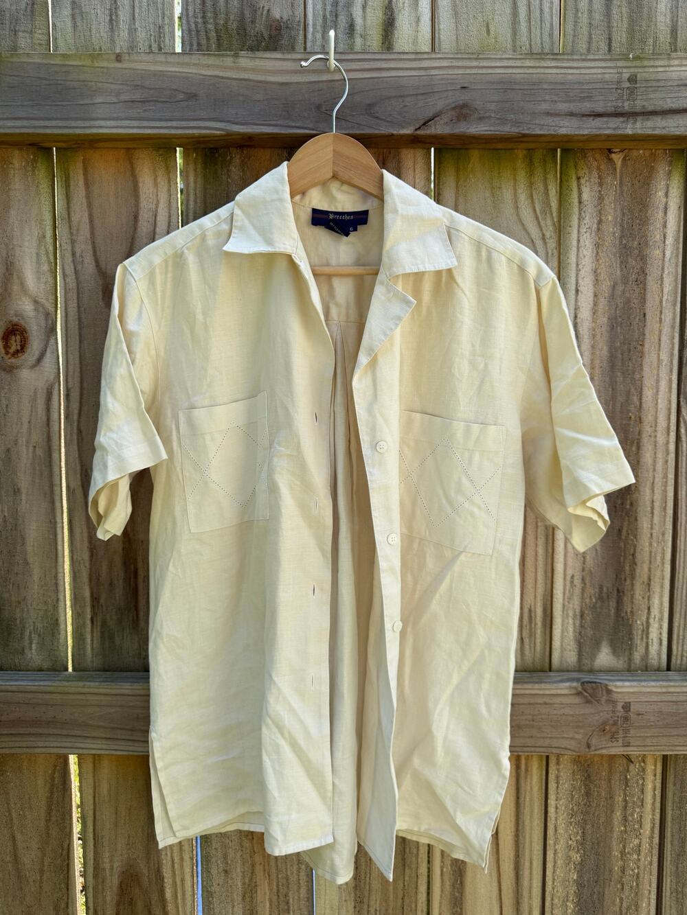 Vintage Breeches 100% Linen Camp Shirt